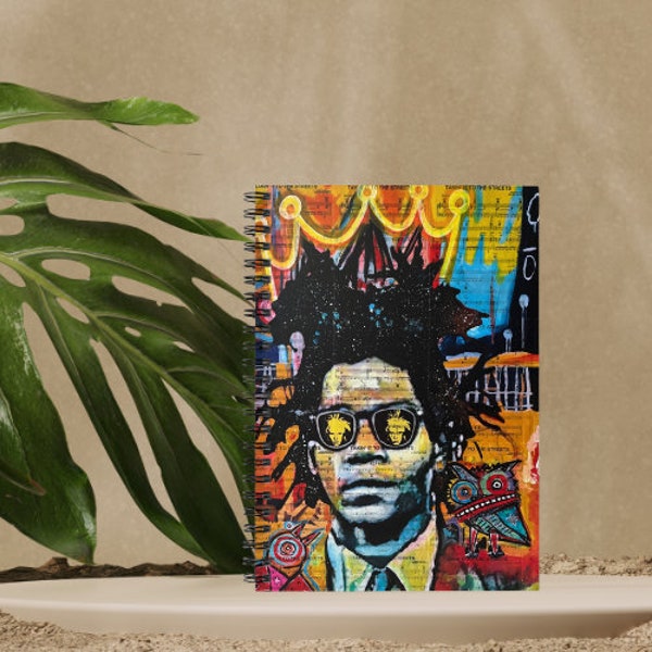 Notizbuch mit Spiralbindung: Basquiat und Warhol Sonnenbrillen-Kunstreproduktionseinband – linierte Linie