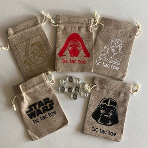 10 Star Wars Themed Burlap Tic Tac Toe Game Favor/Gift Bags