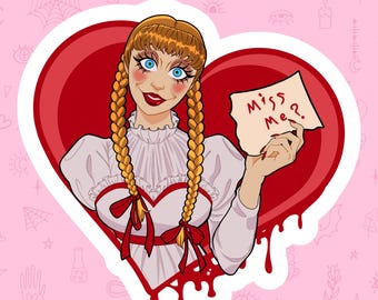 Haunted Dolls of Halloween: Miss Me? Paranormal Sticker, 3" Vinyl Decal