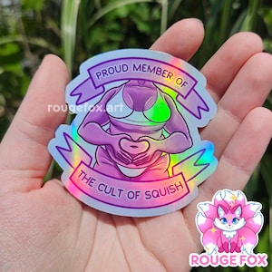 Stolzes Mitglied des Cult of Squish Body Positivity Holographischer Aufkleber