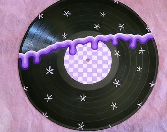 Checkered Drip Painted Record