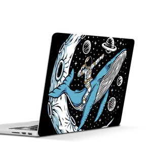 Cosmic Whale Laptop Skin: UNIVERSAL Laptop Skin, Full Coverage Protective Skin, Vivid Vibes, Space Laptop Skin, Cosmic Surfing Laptop Skin