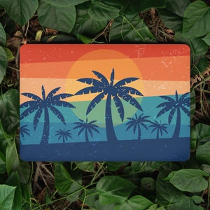 Island Sunset Laptop Skin: UNIVERSAL Laptop Skin, Full Coverage Protective Skin, Vivid Vibes, Retro Laptop Skin, Beach Laptop Skin, Sunset