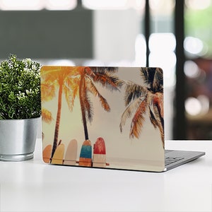 Surfside Serenity Laptop Skin: UNIVERSAL Laptop Skin, Full Coverage Protective Skin, Vivid Vibes, Beach Laptop Skin, Surfboard Skin, Summer