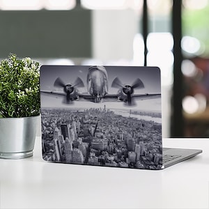 Skyline Pilot Laptop Skin: UNIVERSAL Laptop Skin, Full Coverage Protective Skin, Vivid Vibes, Aviation Laptop Skin, Cityscape Skin, Aircraft