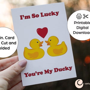 Tarjeta de Parejas Imprimible, Tarjeta Te Amo, Tarjeta de Aniversario, Tarjeta Digital, Tarjeta para Ella, Tarjeta para Él, Tarjeta Ducky, Descarga Instantánea