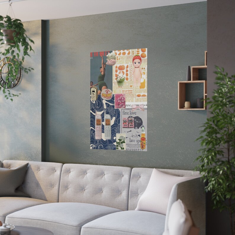 Japan Inspired Collage Poster, Japanese Aesthetic, Tokyo Collage