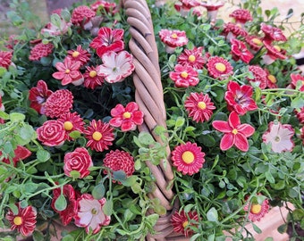 10 pieces of ceramic flowers - mixed red ceramic flowers.