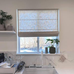 Linen Roman Blind - Natural Burlap Fabric for Kitchen or Home Decor