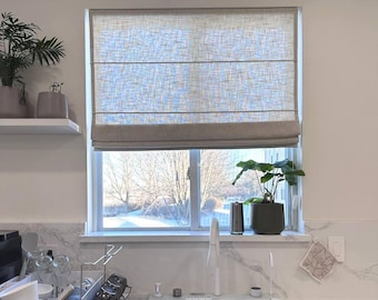 Linen Roman Blind - Natural Burlap Fabric for Kitchen or Home Decor