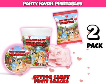 Snacks Rappers Design Valentine’s Day Cotton Candy & Fruit Snacks Template | Printable Party ...
