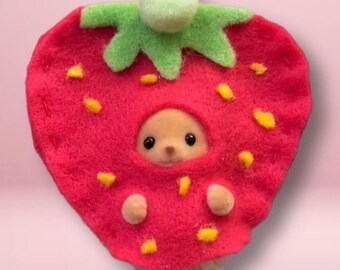 Handmade Baby Strawberry & Star Costume for Critters - Clothing, Outfit