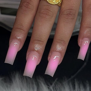 Pink Aura press on nails | Handmade Press on nails | Press ons