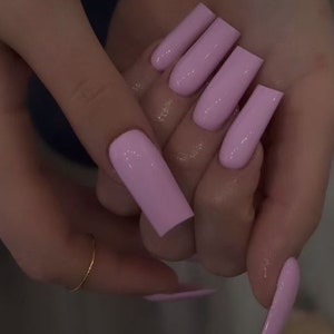 Solid Baby Pink press on nails | Handmade Press on nails | Press ons