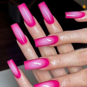 Pink on Pink Aura press on nails | Handmade Press on nails | Press ons
