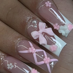 Coquette press on nails | Handmade Press on nails | Press ons