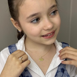 Zilveren prinsessenkroon kindernaamketting babyketting aangepaste meisjesketting peuterketting ketting kinderketting tienerketting