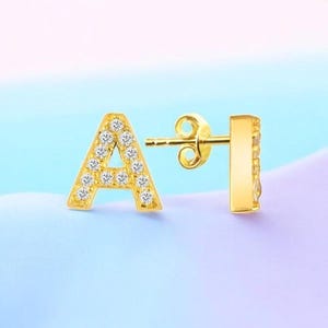 Silver Girls Initial Stud Earrings Gift For Kids Initial Earrings Little Girls Stud Earrings Kids Stud Earrings Alphabet Stud Earrings Girls