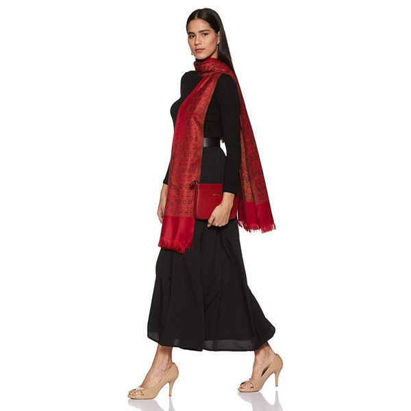 Fantastic Luxury wool Kani woven Shawl-Black Winter Kashmiri pashmina silk Design for women, any-occasion shawl, Warm & Soft Shawl for women