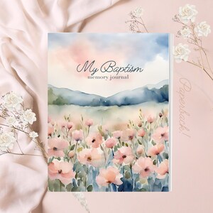 Diario del battesimo: Diario della memoria del battesimo LDS in brossura, acquerello del paese francese, ragazza di 8 anni, regalo di battesimo, battesimo, battezzato