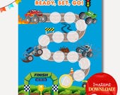 Monster Truck Reward Chart, Printable Potty Training Chart for Toddlers, Reward Sticker Chart, Kids Reward Chart, Blaze Inspired Potty Chart
