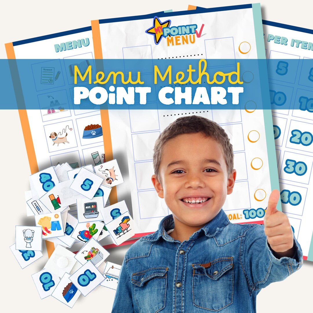 Menu Method Point Chart, Printable Reward Chart for Kids, to Do List ...