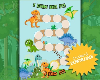 Dinosaur Reward Chart, Printable Potty Training Chart for Toddlers, Dino Sticker Chart, Kids Reward Chart, T-rex Potty Chart