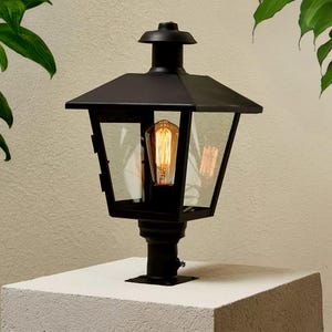 Kolonial utomhusstolpelampa, antik bondgårdspelarlykta - Vattentät väggbelysning trädgård vintage pelarlampa veranda uteplats gård