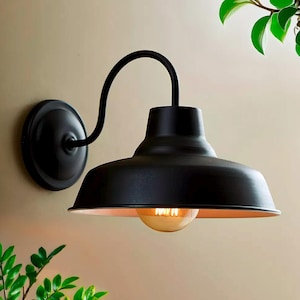 Industrial Gooseneck Wall Lamp Warehouse Vintage Light - Weatherproof Shed Outdoor Garden - Farmhouse Wall Sconce Lamp Rustic Deck Patio