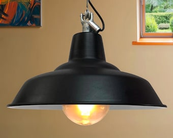 Vintage Industrial lampshade Hanging Light - Retro Style Pendant Lighting Farmhouse Living & Dinning Room Island Chandelier Ceiling Lamp