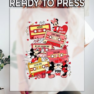 Be My Valentine Ready to Press DTF, Disney Couple Print, Heat Press DTF, Valentine&#39;s Day Print, You And Me DTF, Minnie And Mickey Print