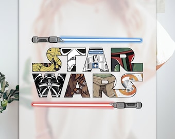 Star Wars Classic Ready to Press DTF, Galaxy Star Wars Print, Heat Press DTF, Lightsaber Print, Darth Vader DTF, Retro Star Wars Print