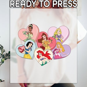 Magical Heart Valentines Ready to Press DTF, Disney Lovers Print, Heat Press DTF Transfer, Valentine&#39;s Day Print, Disney Hearts DTF