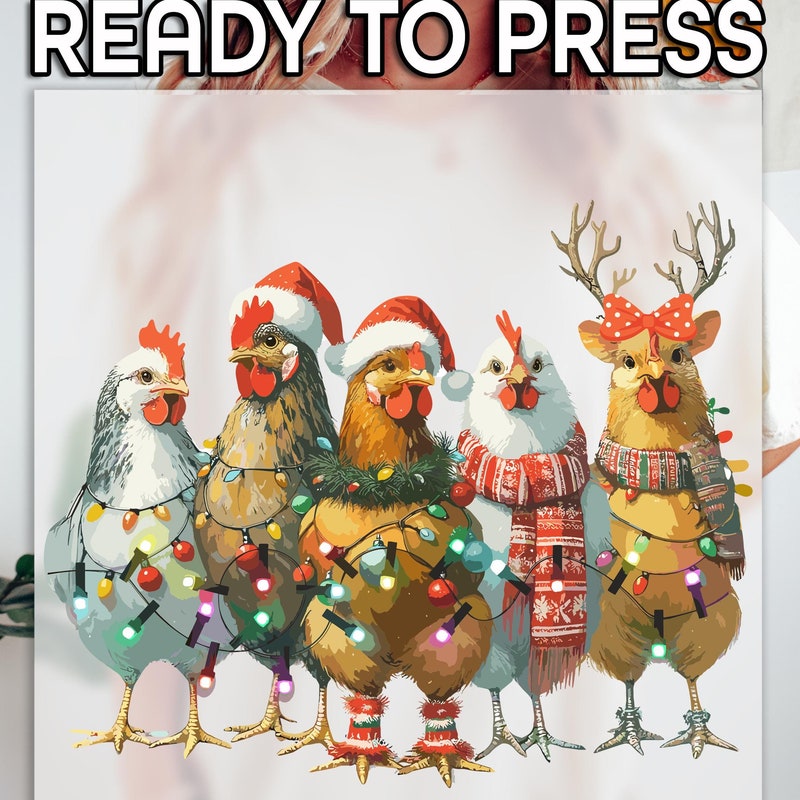 Dtf Ready to Press Chickens Etsy