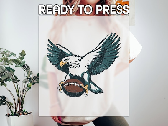 Eagle Mascot Ready to Press DTF, American Football Print, Heat Press DTF Transfer, Philadelphia Eagles Print, Philadelphia Fans DTF