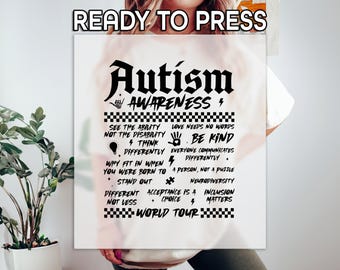 Autism World Tour DTF, Sped Teacher Print, Heat Press DTF Transfer, Autism Awareness Print, Neurodiversity DTF, Ready To Apply Transfer