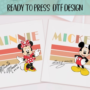 Disney Characters Ready to Press DTF, Disney Mickey Print, Heat Press DTF Transfer, Minnie Mouse Print,  Disney Couple DTF, Disneyland Trip