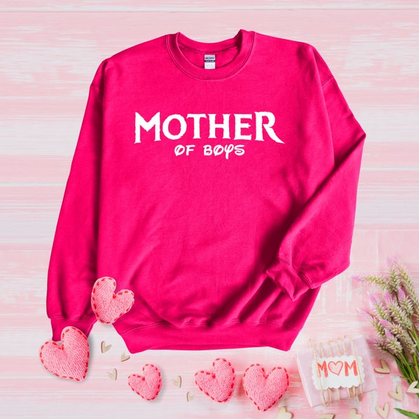Mother of Boys Custom Sweatshirt with 4 Design Color Options, Long Sleeve Women, Gift Mother's Day