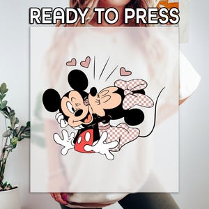 Mickey And Minnie Ready to Press DTF, Disney Love Print, Heat Press DTF Transfer, Disney Match Print, Couple Mouse DTF, Disney Trip Print
