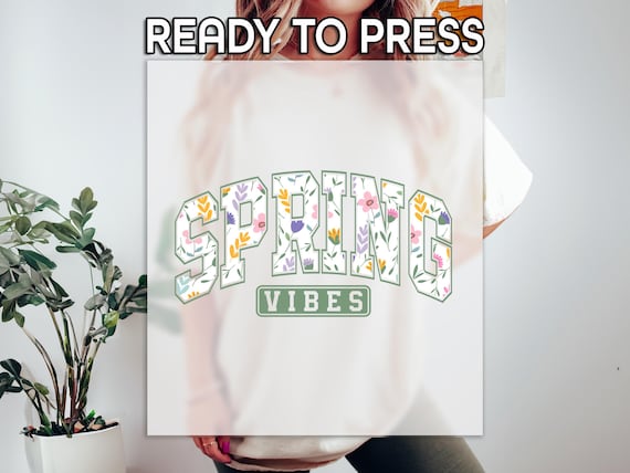 Spring Vibes DTF Transfer, Floral Lettering Typography Design, Easter DTF, Fresh Seasonal Statement Art, Botanical Inspired DTF, Christian