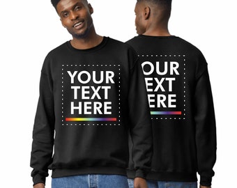 Unisex Custom Sweatshirt with Your Text, 6 XS-5XL, Adult Men Women Long Sleeve Gift Multicolered