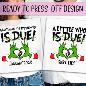 Grinchy Christmas Ready to Press DTF, Grinch Lovers Print, Heat Press DTF Transfer, Xmas Family Print, Grinchmas Couple DTF, Xmas Crew Print