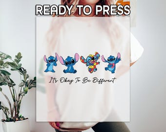 Autism Stitch DTF, Disney Autism Print, Heat Press DTF Transfer, Autism Awareness Print, Stitch Puzzle DTF, Ready To Apply Transfer