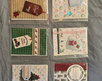 Christmas card, Holiday card, Handmade One of a Kind Christmas Holiday Greeting Card With Envelope A2 Size, blank greeting card