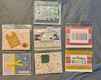 Handmade one of a kind Birthday Greeting Card with Blank Interior and Envelope Included, A2 sized cards, Birthday Card, Happy Birthday
