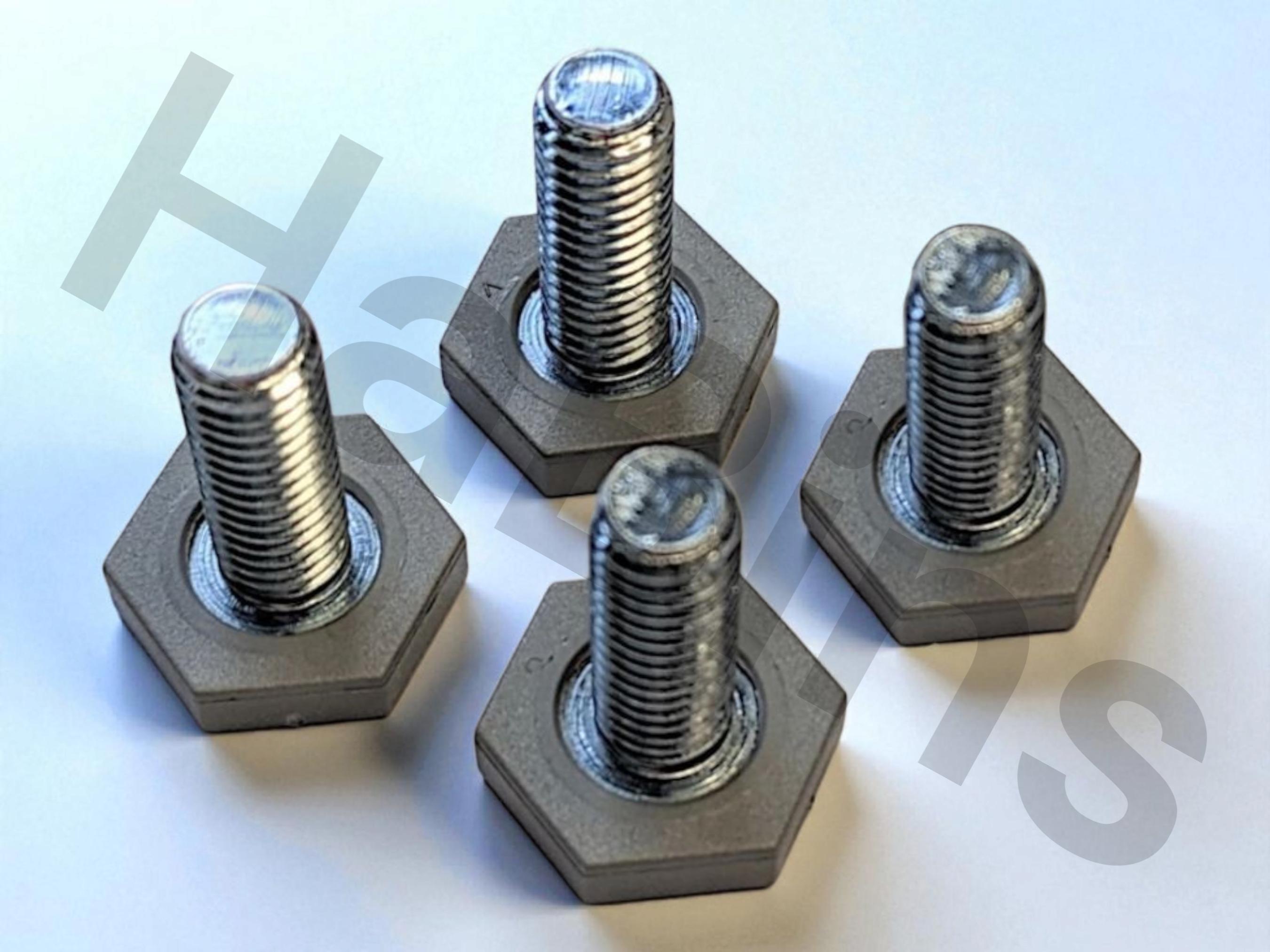 4x IKEA Compatible Levelling Feet – Grey – for HVASTA Cabinet
