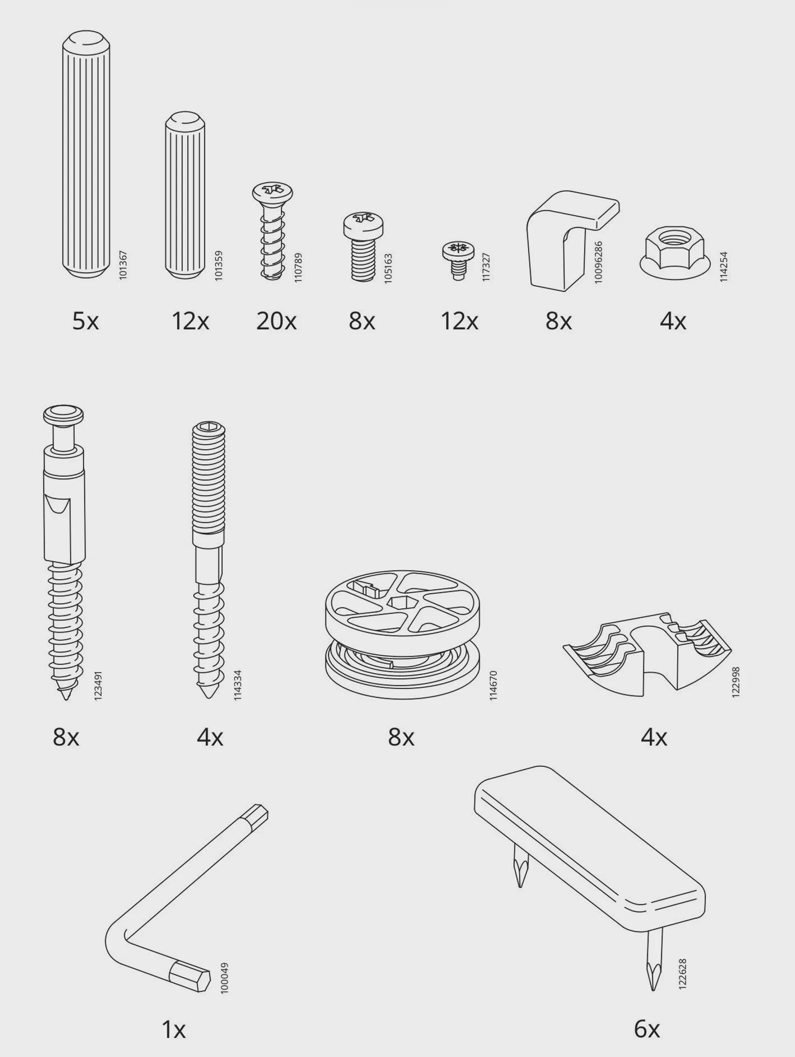 IKEA MALM Bed Frame Replacement Parts Hardware High Version King