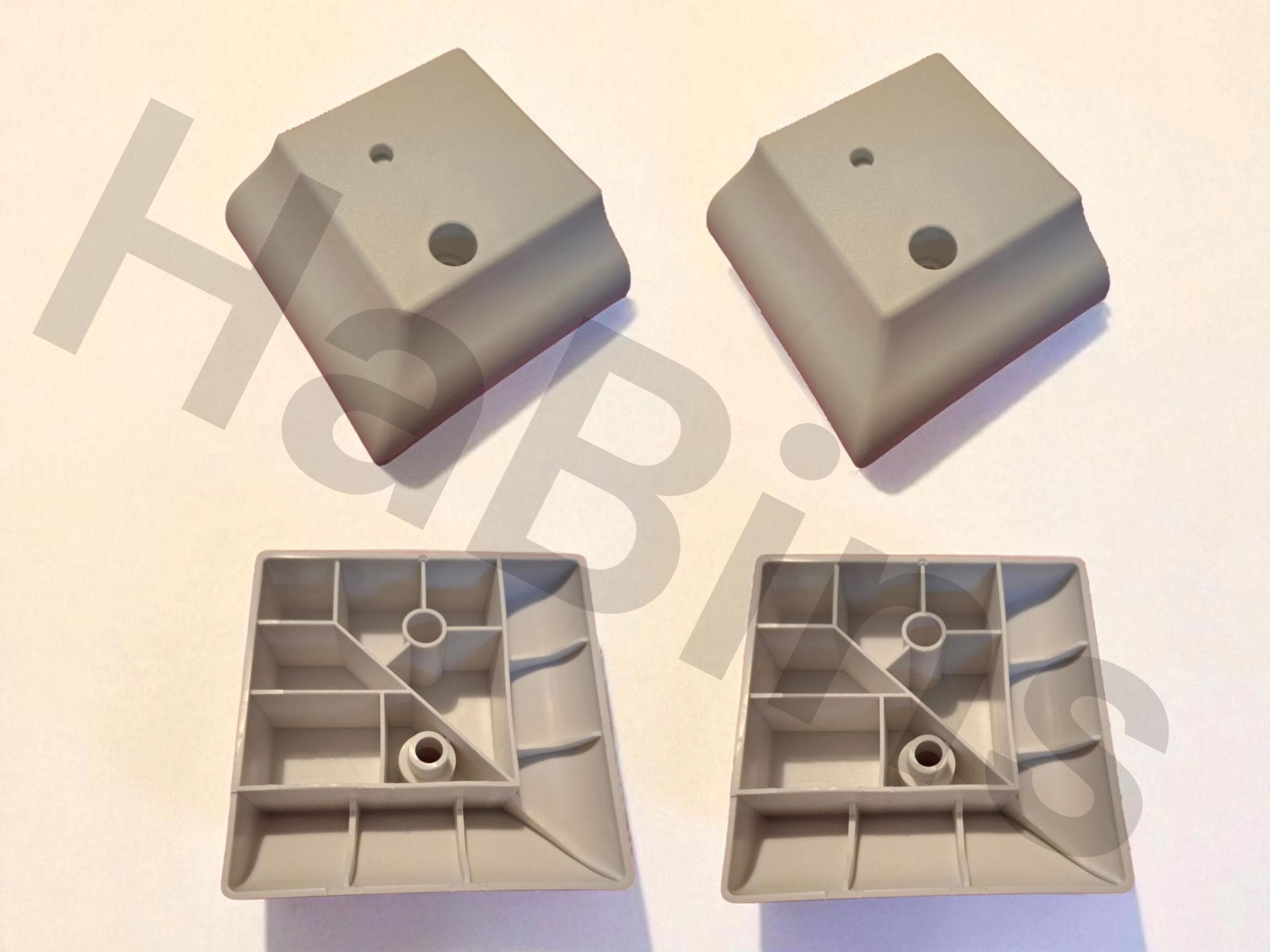 2x IKEA Compatible White Furniture Feet for BRUSALI Shoe Cabinets