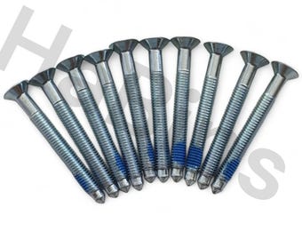 105905 x10 – Replacement for IKEA Metric Hex Head Screws / Bolts with Locking Compound (M6 x 54mm, Silver)