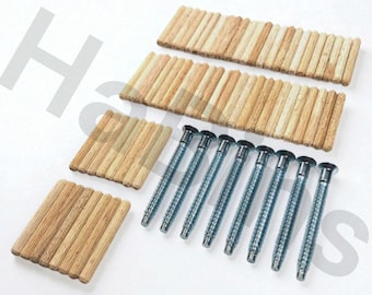 Hardware Kit for IKEA KALLAX 3x4 Shelf (Model 104.099.32) – Screws #104321, 104322 & Dowels #101339 – Replacement Parts